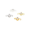 Plated Copper Jewelry With 14K Gold And 18K Gold Color Round Zircon Open Double Hanging Electroplated Versatile Geometric Diy Accessories