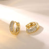 Plated 18K Gold Diamond Men's Earrings Simple Diamondstudded Elegant Earrings Ear Buckle Earrings