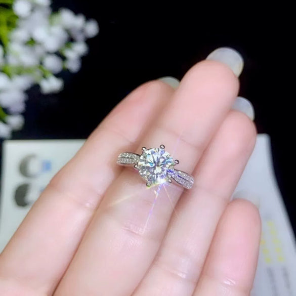 Platinum Plated Simulated Moissanite Geometric Couple Ring In Environmentally Friendly Copper With Artificial Gem Inlay Simple Fashion Jewelry Gift