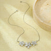 Pleated Flower Pendant Necklace Stainless Steel Electroplating For Women