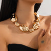 Pleated Irregular Pendant Necklace Metal Alloy Electroplating Geometric Women's