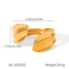Pleated Leafshaped Open Stainless Steel Bracelet With Electroplating And Ins Style