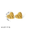 Pleated Love Titanium Steel Heartshaped Electroplated Women's Earrings With Highgrade Sense
