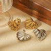 Pleated Love Titanium Steel Heartshaped Electroplated Women's Earrings With Highgrade Sense