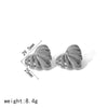 Pleated Love Titanium Steel Heartshaped Electroplated Women's Earrings With Highgrade Sense