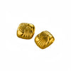 Pleated Square Titanium Steel And Stainless Steel Women's Earrings With Vintage Style And Electroplating Treatment