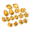 Pleated Texture Geometric Stainless Steel Earrings For Women With Electroplating Treatment And Flower Leaf Wave Drop Shapes