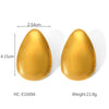 Pleated Texture Geometric Stainless Steel Earrings For Women With Electroplating Treatment And Flower Leaf Wave Drop Shapes