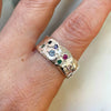 Pleated Textured Zircon Ring Copper Geometric Inlaid With Diamond For Women