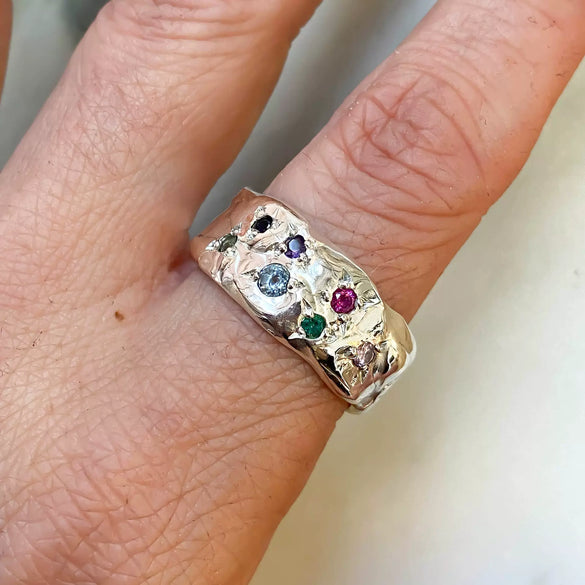 Pleated Textured Zircon Ring Copper Geometric Inlaid With Diamond For Women