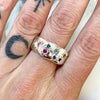 Pleated Textured Zircon Ring Copper Geometric Inlaid With Diamond For Women
