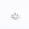 Pleated Textured Zircon Ring Copper Geometric Inlaid With Diamond For Women