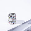 Pleated Textured Zircon Ring Copper Geometric Inlaid With Diamond For Women