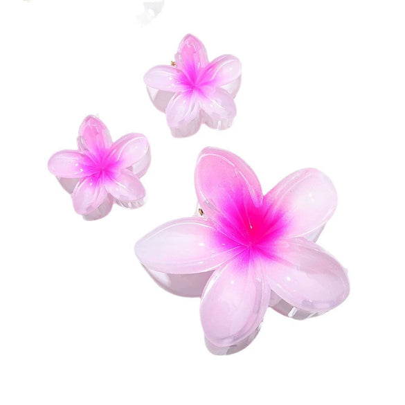 Plumeria Flower Hair Clip Set Women's Simple Style Painted Hair Accessories