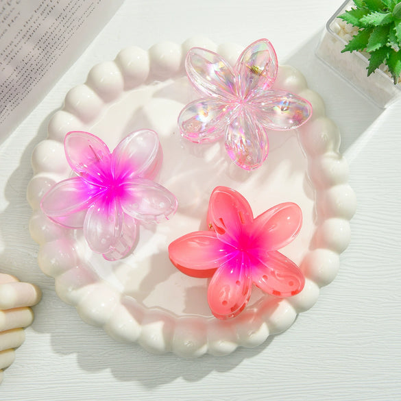 Plumeria Flower Hair Clip Set Women's Simple Style Painted Hair Accessories