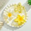 Plumeria Flower Hair Clip Set Women's Simple Style Painted Hair Accessories