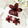 Plumeria Flower Hair Clip Set Women's Simple Style Painted Hair Accessories