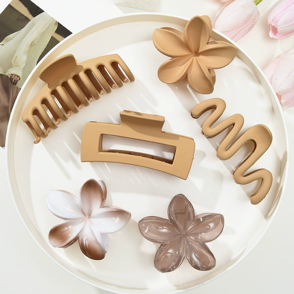 Plumeria Flower Hairpin Set Acrylic Baking Paint Female Headwear