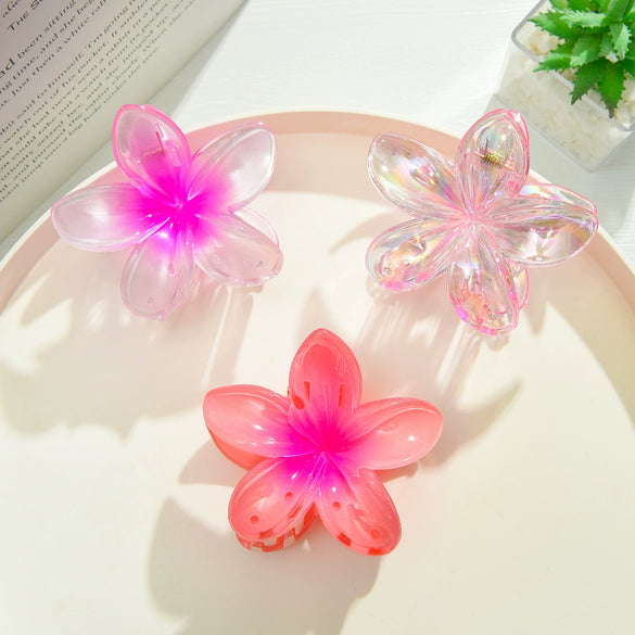 Plumeria Hair Clip Set Plastic Little Fresh Style Baking Paint Women's Hair Accessories