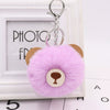 Plush Bear Fur Ball Key Chain Pendant With Embroidery