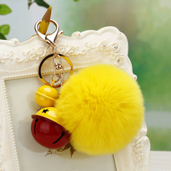 Plush Bell Car Keychain And Bag Pendant Cute And Creative