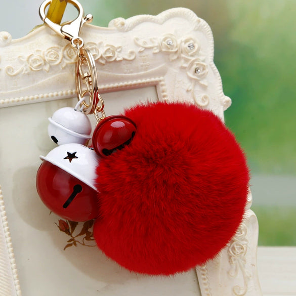 Plush Bell Car Keychain And Bag Pendant Cute And Creative