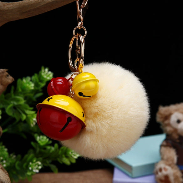 Plush Bell Car Keychain And Bag Pendant Cute And Creative