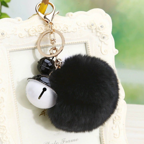 Plush Bell Car Keychain And Bag Pendant Cute And Creative
