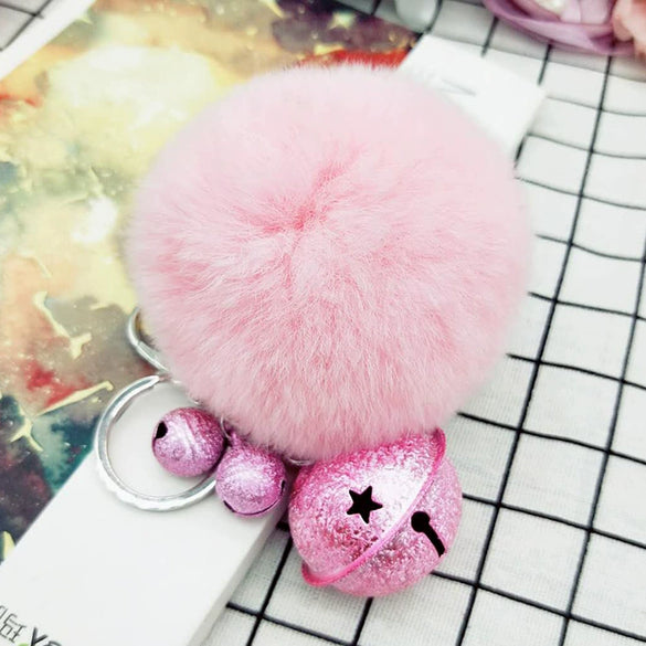 Plush Bell Car Keychain And Bag Pendant Cute And Creative