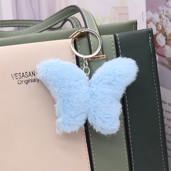Plush Butterfly Keychain Pendant Cute Cartoon Bag Doll Decoration Hanging Accessories