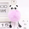 Plush Cute Panda Fur Ball Keychain Pendant For Women