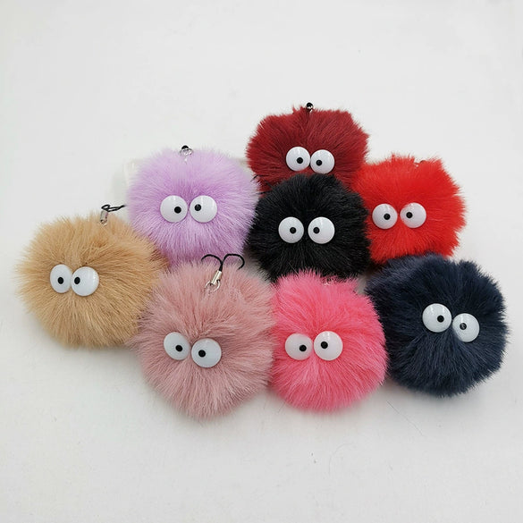 Plush Elf Coal Fur Ball Pendant For Bags Earphones Mobile Phones And Schoolbags