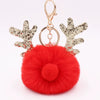 Plush Elk Antler Sequined Keychain For Women