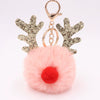 Plush Elk Antler Sequined Keychain For Women