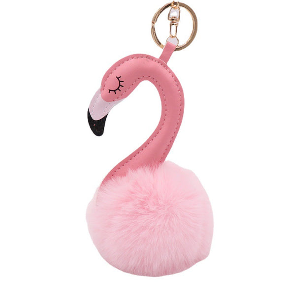 Plush Flamingo Keychain For Women