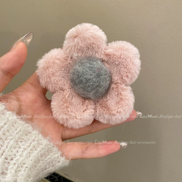 Plush Flocking Women's Hair Clip Little Fragrance Style Shark Clip