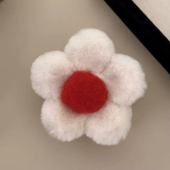 Plush Flocking Women's Hair Clip Little Fragrance Style Shark Clip