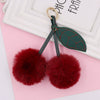 Plush Fruit Cherry Keychain Bag Pendant Car Key Pendant