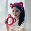 Plush Handmade Cartoon Animals Women's Hair Accessories Hairband Hairpin With Frog Strawberry Bear Heart Design