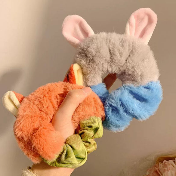 Plush Handmade Cute Animal Fox Rabbit Ears Hair Loop Hair Accessories