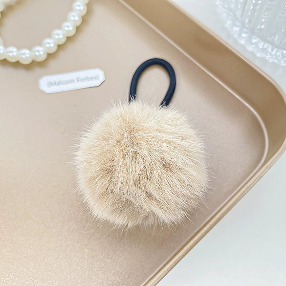 Plush Handmade Hair Ball Hair Rope High Elastic Hair Accessories