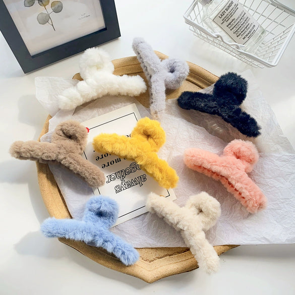 Plush Handmade Sweet Style Hair Grab Clip Hair Accessories