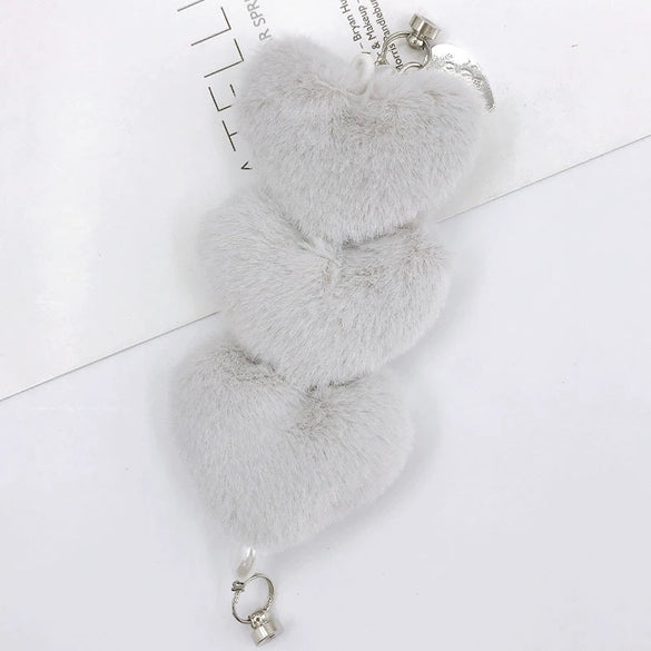 Plush Heart Handwoven Bracelet And Mobile Phone Case Chain Jewelry Accessories