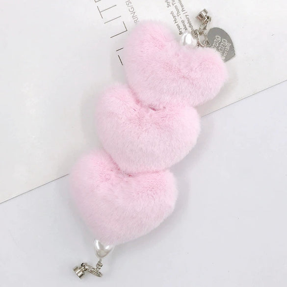 Plush Heart Handwoven Bracelet And Mobile Phone Case Chain Jewelry Accessories