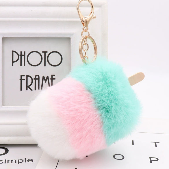 Plush Ice Cream And Popsicle Style Keychain And Bag Pendant