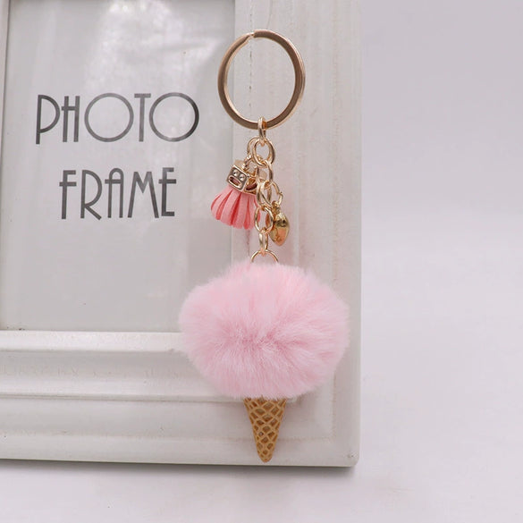 Plush Ice Cream Key Chain Bag Pendant Accessories