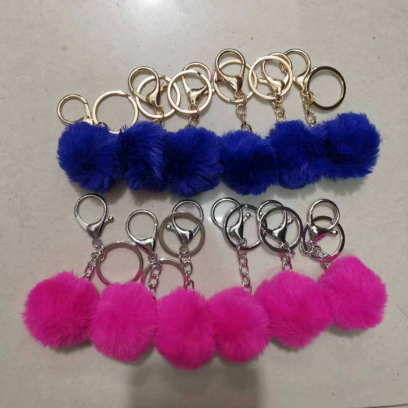 Plush Imitation Rex Rabbit Fur Ball Keychain Pendant Accessories