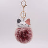 Plush Kitten Fur Ball Keychain Cartoon Cat Doll Pendant Luggage Ornament