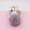Plush Kitten Fur Ball Keychain Cartoon Cat Doll Pendant Luggage Ornament