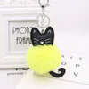 Plush Kitten Key Chain With Imitation Rex Rabbit Fur Ball Pendant